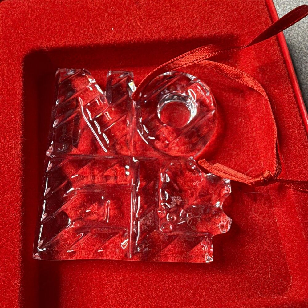Gorham Clear Glass Hanging Ornament, 1 Count, Includes Red Box